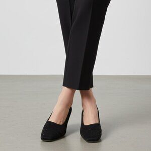 Stuart  Weitzman Square Toe Heel Beaded Pump